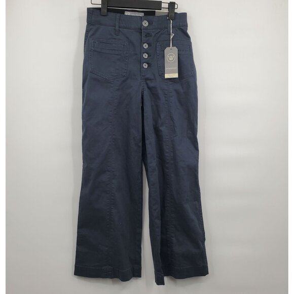 WIT & WISDOM Ab Solution Skyrise Button Fly Wide Leg Pants Women Size 2P NWT - Picture 1 of 16